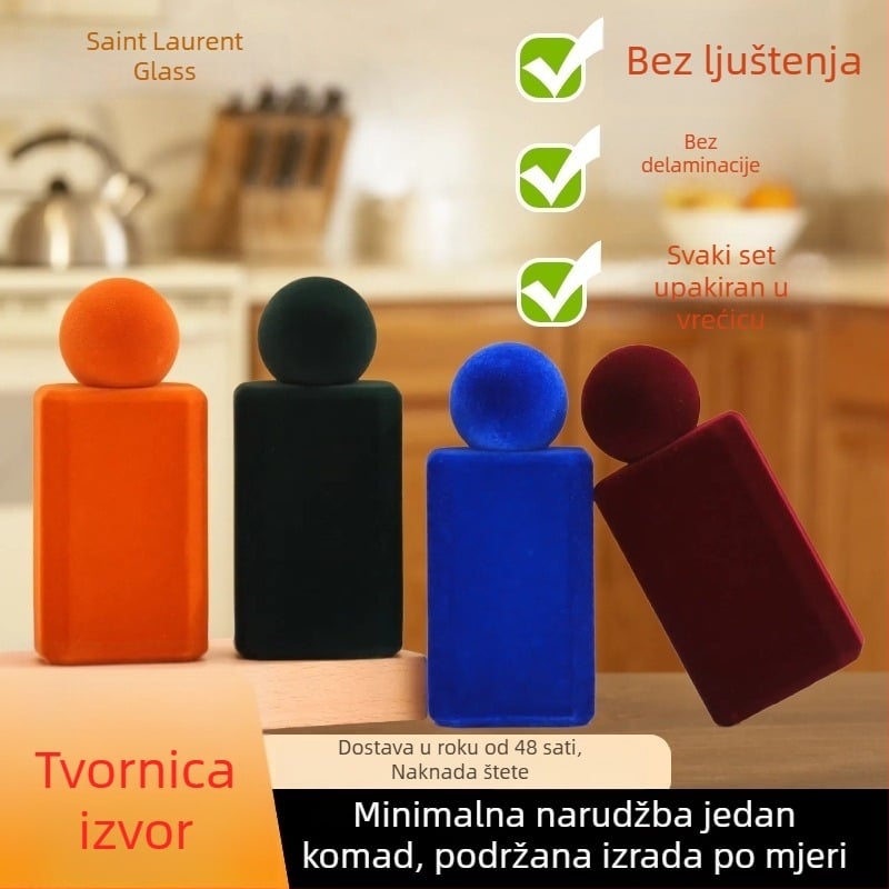 50 ml staklena bočica za parfem s kapom od cinkove legure, prozirna prazna bočica, navoj 15 mm