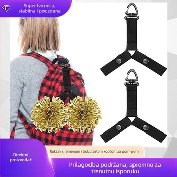 2 komada držača za pompon s trokutičnim klipsama i kopčama, oznake za torbu za navijački cheerleading, dodaci za cheerleading, pomponi nisu uključeni