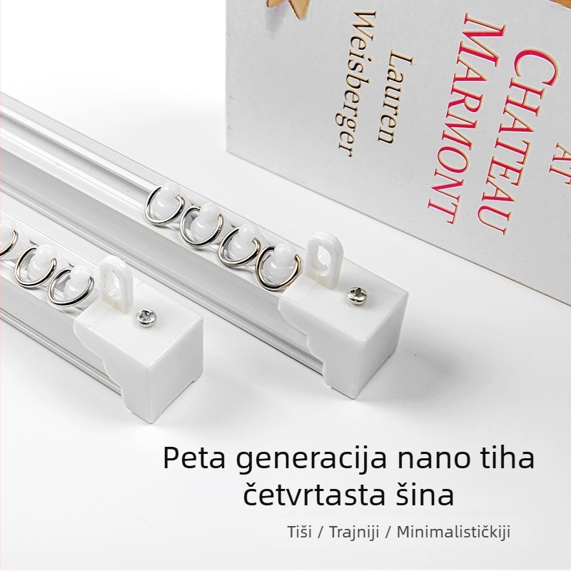 Ojačana aluminijska zavjesna šina s tihim radom, ravne i zakrivljene šine, peta generacija šine