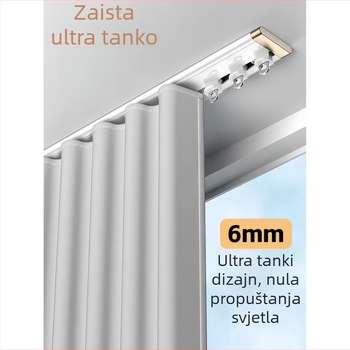 0,5 m iznimno tanku samoljepljivu vodilicu za zavjese za unutarnje prozore, balkone i U-oblik savijanja