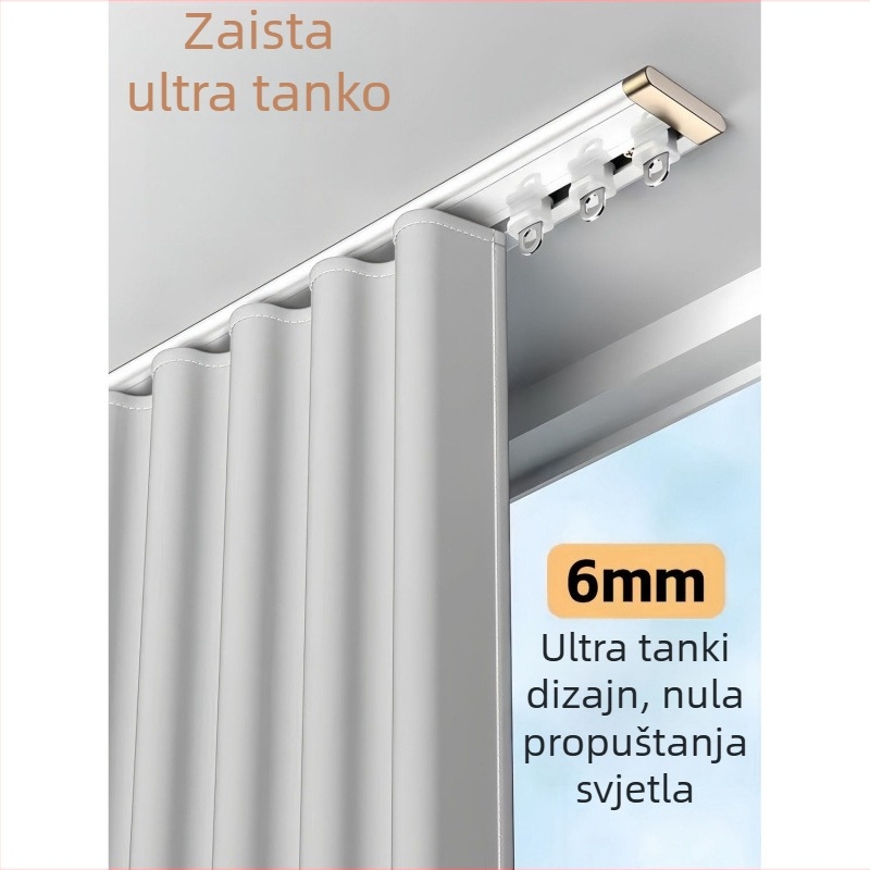 0,5 m iznimno tanku samoljepljivu vodilicu za zavjese za unutarnje prozore, balkone i U-oblik savijanja