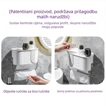 Visokokvalitetna kutija za toaletni papir i maramice za lice – zidna ili stolna, moderni minimalistički dizajn