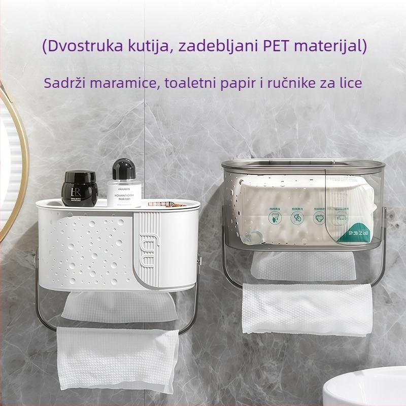 Visokokvalitetna kutija za toaletni papir i maramice za lice – zidna ili stolna, moderni minimalistički dizajn