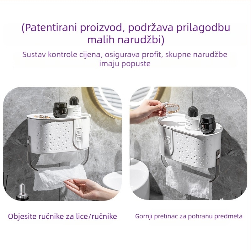 Visokokvalitetna kutija za toaletni papir i maramice za lice – zidna ili stolna, moderni minimalistički dizajn