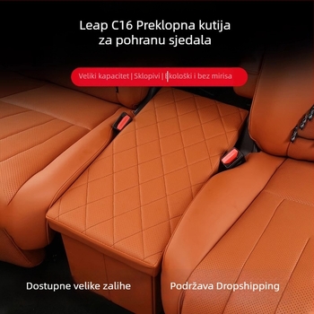 Sklopiva kožna kutija za pohranu u automobilu, 50L, za C16 drugi red srednja pretinac i prtljažnik