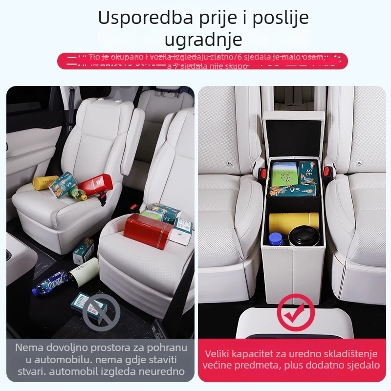 Sklopiva kožna kutija za pohranu u automobilu, 50L, za C16 drugi red srednja pretinac i prtljažnik