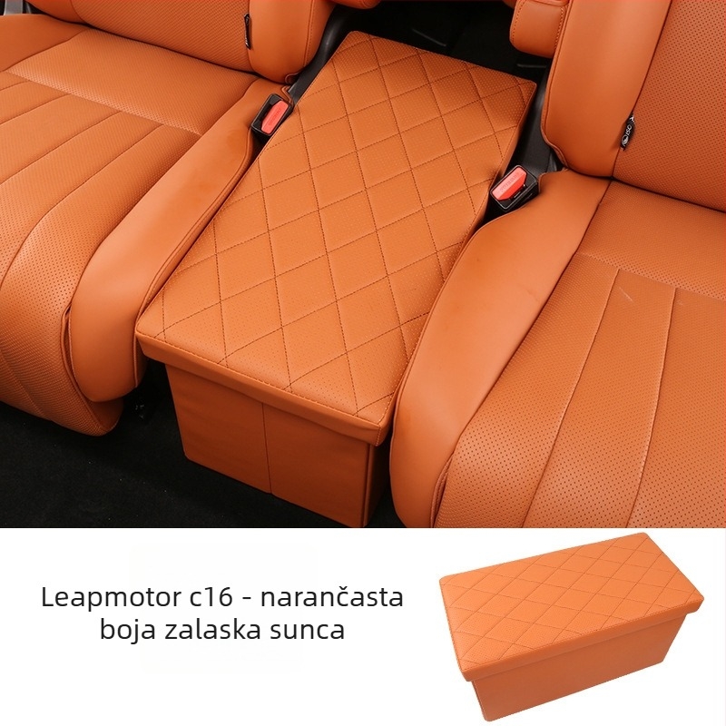 Sklopiva kožna kutija za pohranu u automobilu, 50L, za C16 drugi red srednja pretinac i prtljažnik