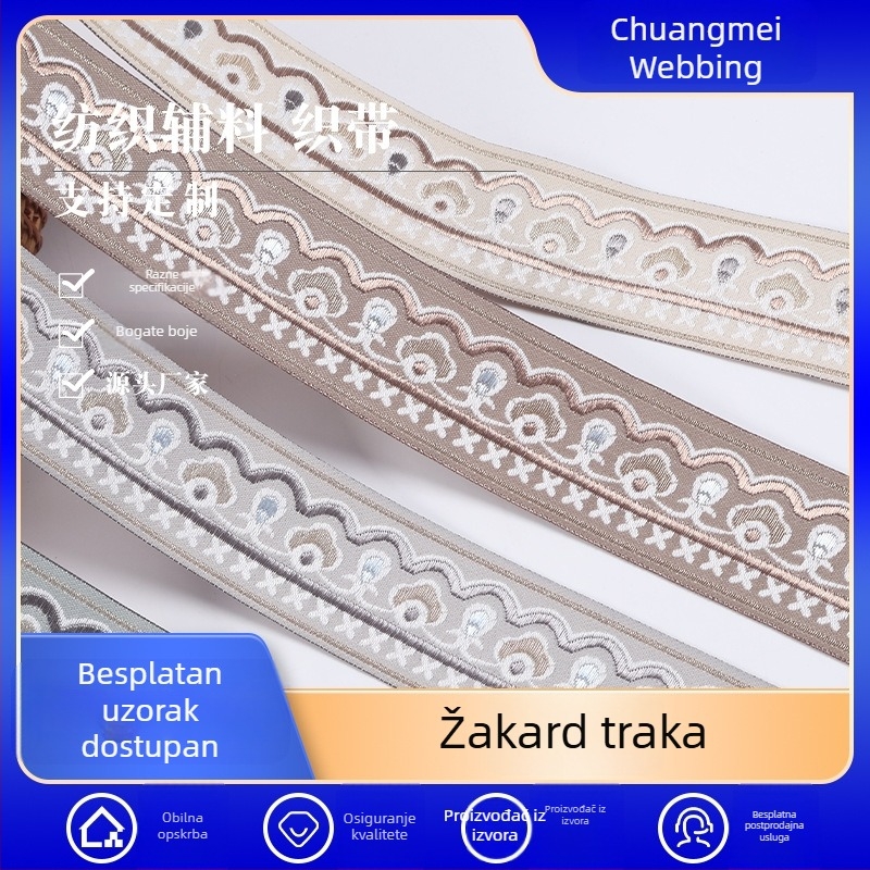 Poliesterska jacquard traka za rub, širine 4 cm, za zavjese i kauč