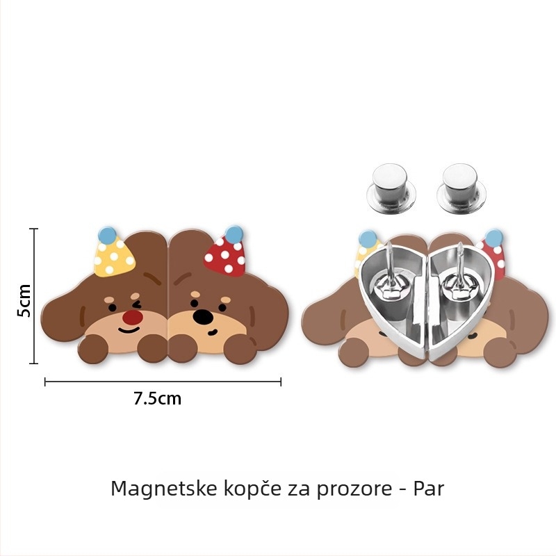 Qingyue Akrilne magnetske kukice za tuš zavjesu – crtani stil, otporne na propuštanje, bez čavala za vrata