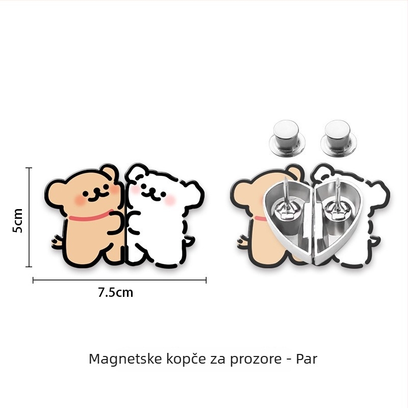 Qingyue Akrilne magnetske kukice za tuš zavjesu – crtani stil, otporne na propuštanje, bez čavala za vrata