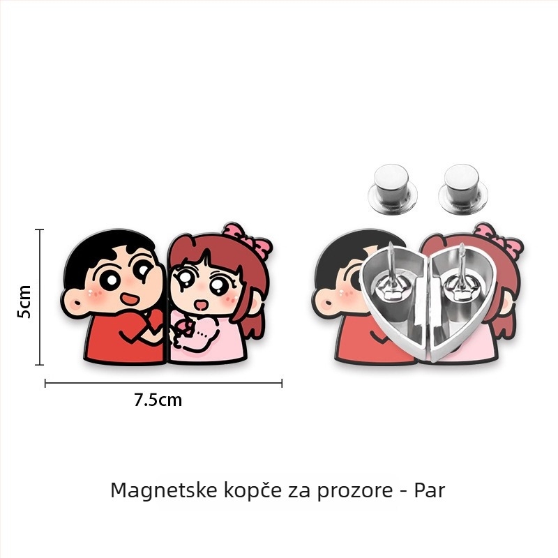 Qingyue Akrilne magnetske kukice za tuš zavjesu – crtani stil, otporne na propuštanje, bez čavala za vrata