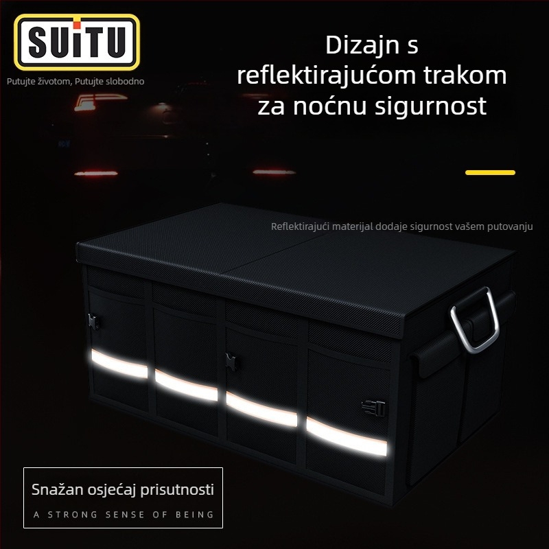 Sklopiva kutija za pohranu u prtljažniku automobila s držačem – univerzalni organizator