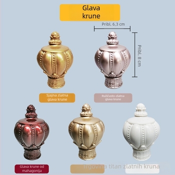 Jin Fulong Dekorativna glava za rimski štap, 26/27/28 mm, plastika, crvena patina, model JFL-P01