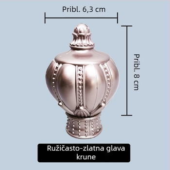 Jin Fulong Dekorativna glava za rimski štap, 26/27/28 mm, plastika, crvena patina, model JFL-P01