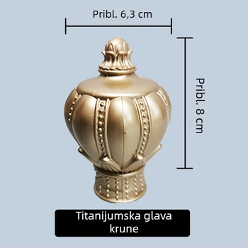 Jin Fulong Dekorativna glava za rimski štap, 26/27/28 mm, plastika, crvena patina, model JFL-P01