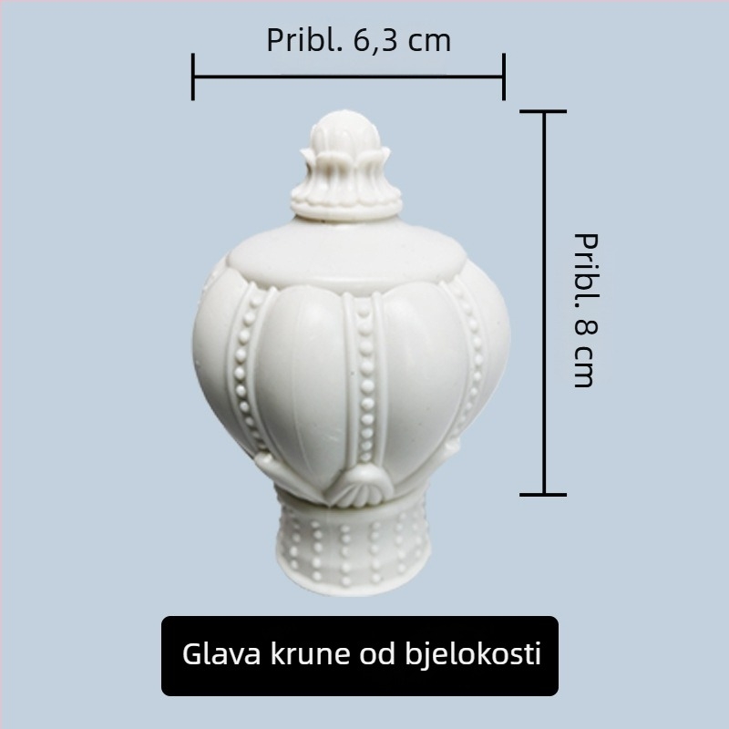 Jin Fulong Dekorativna glava za rimski štap, 26/27/28 mm, plastika, crvena patina, model JFL-P01