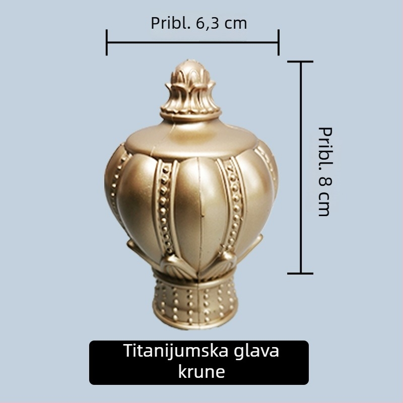 Jin Fulong Dekorativna glava za rimski štap, 26/27/28 mm, plastika, crvena patina, model JFL-P01