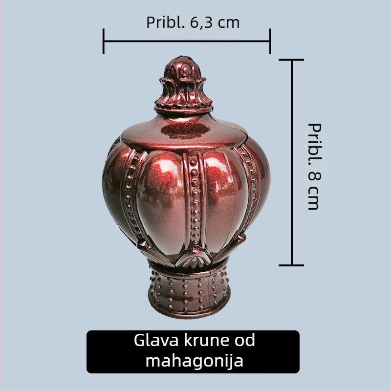 Jin Fulong Dekorativna glava za rimski štap, 26/27/28 mm, plastika, crvena patina, model JFL-P01