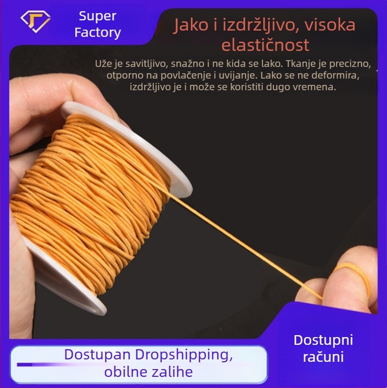 Elastični konac za nanošenje perli s jezgrenim omotom, budističke perle, izradu nakita i narukvica