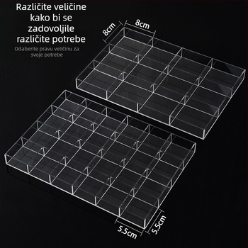 Prozirna plastična kutija za nakit s pregradama za narukvice, ogrlice i naušnice – velika kapaciteta