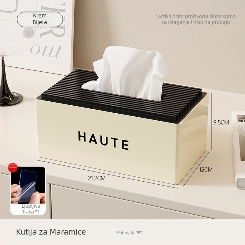 Kućna kutija za maramice s luksuznim dizajnom, stolno automatsko podizanje, zidna montaža bez bušenja, višenamjenski dispenser maramica