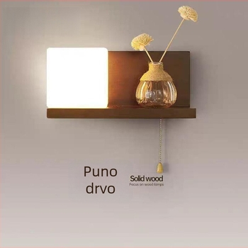 Zidna lampa od masivnog orahovog drveta, kineskog stila, za spavaću sobu, hodnik i ulaz - kreativni dekor