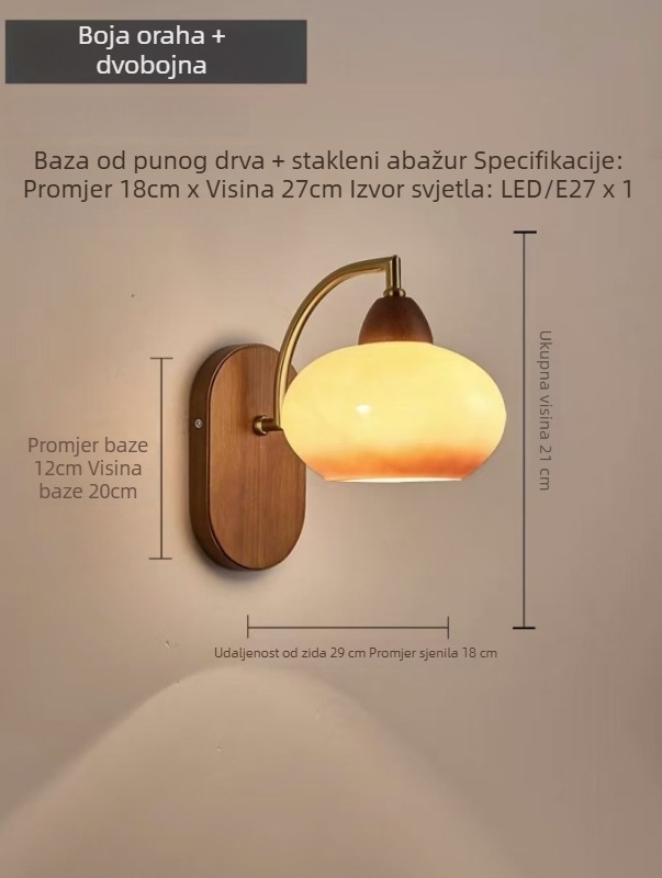 Nova zidna svjetiljka za spavaću sobu i dnevni boravak, kineskog stila, kreativno moderno osvjetljenje za hodnik i stubište, retro drveni završetak