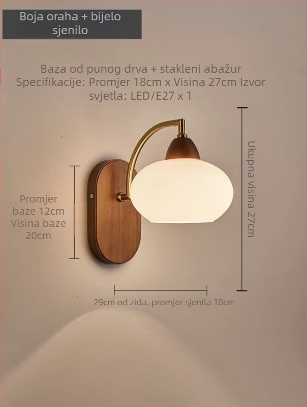 Nova zidna svjetiljka za spavaću sobu i dnevni boravak, kineskog stila, kreativno moderno osvjetljenje za hodnik i stubište, retro drveni završetak