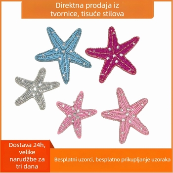 Ručna izrada – zvijezda morske zvijezde s perlama – mali dodatak za nakit, broš i privjesak za DIY čipku