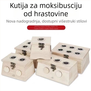 Yaoyibao Drvena kutija za moksibustiju s kontrolom temperature, rogasto kopčanje, velike i male veličine, prijenosna kutija za moksibustiju i uređaj za leđa
