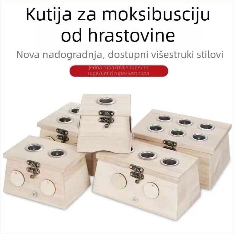 Yaoyibao Drvena kutija za moksibustiju s kontrolom temperature, rogasto kopčanje, velike i male veličine, prijenosna kutija za moksibustiju i uređaj za leđa