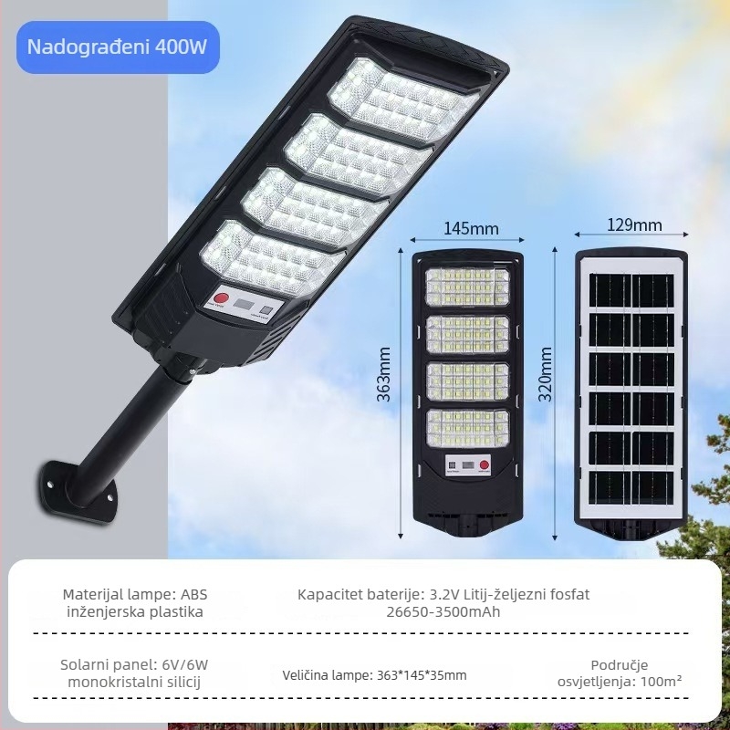 Unaprijeđena solarna ulična svjetiljka s 5054 perle, integrirano zidno svjetlo za vrt i dvorište