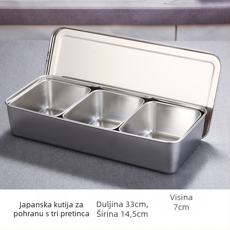 Set posuda za začine od nehrđajućeg čelika 304, 12 pretinaca, unutarnja posuda oko 400 ml, za komercijalne kuhinje, štandove i menze