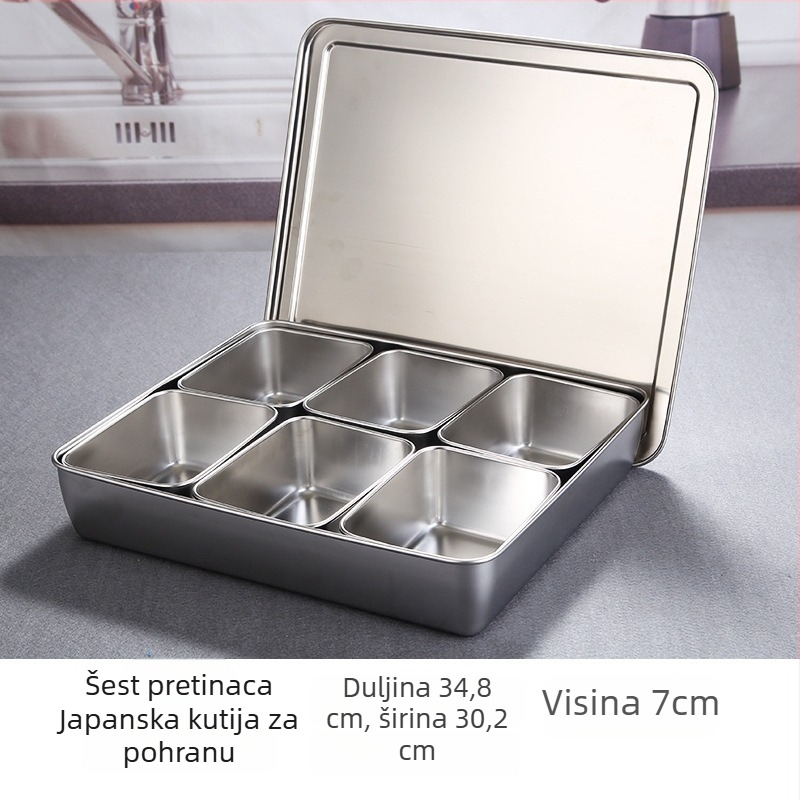 Set posuda za začine od nehrđajućeg čelika 304, 12 pretinaca, unutarnja posuda oko 400 ml, za komercijalne kuhinje, štandove i menze