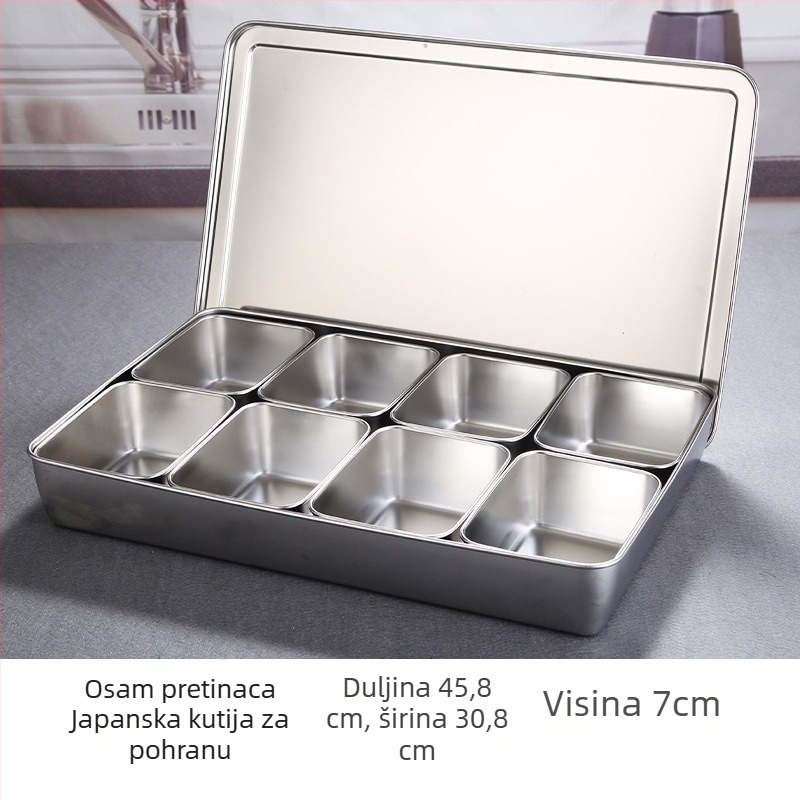 Set posuda za začine od nehrđajućeg čelika 304, 12 pretinaca, unutarnja posuda oko 400 ml, za komercijalne kuhinje, štandove i menze