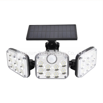 Solarna LED troglava senzorska zidna svjetiljka s odvojenim senzorom, vanjska vodootporna rasvjeta za dvorište i vrt
