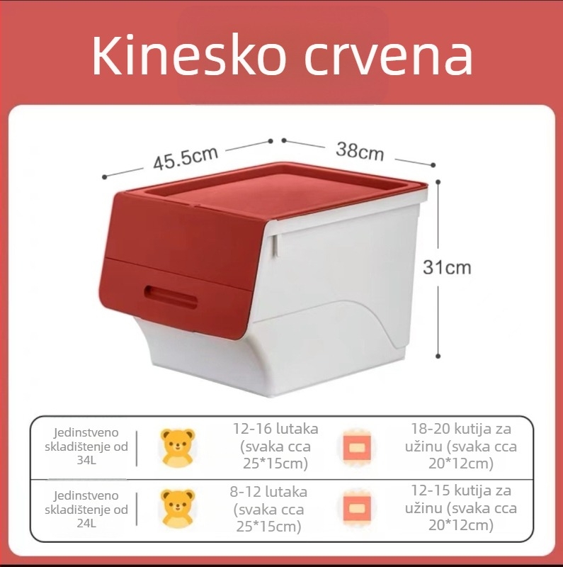 Camellia kutija za skladištenje sa šiklim poklopcem, organizator za odjeću i skladište igračaka, 34 L