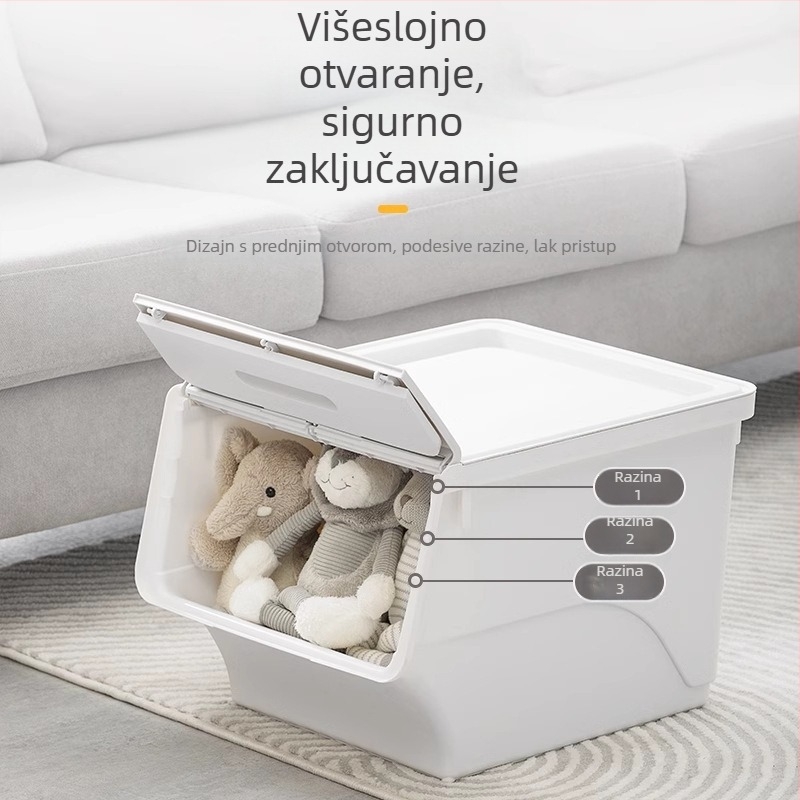 Camellia kutija za skladištenje sa šiklim poklopcem, organizator za odjeću i skladište igračaka, 34 L