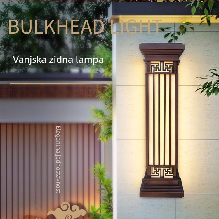 Nova vanjska zidna svjetiljka u kineskom stilu od umjetnog mramora, vodootporno vanjsko zidno osvjetljenje, LED, 220V