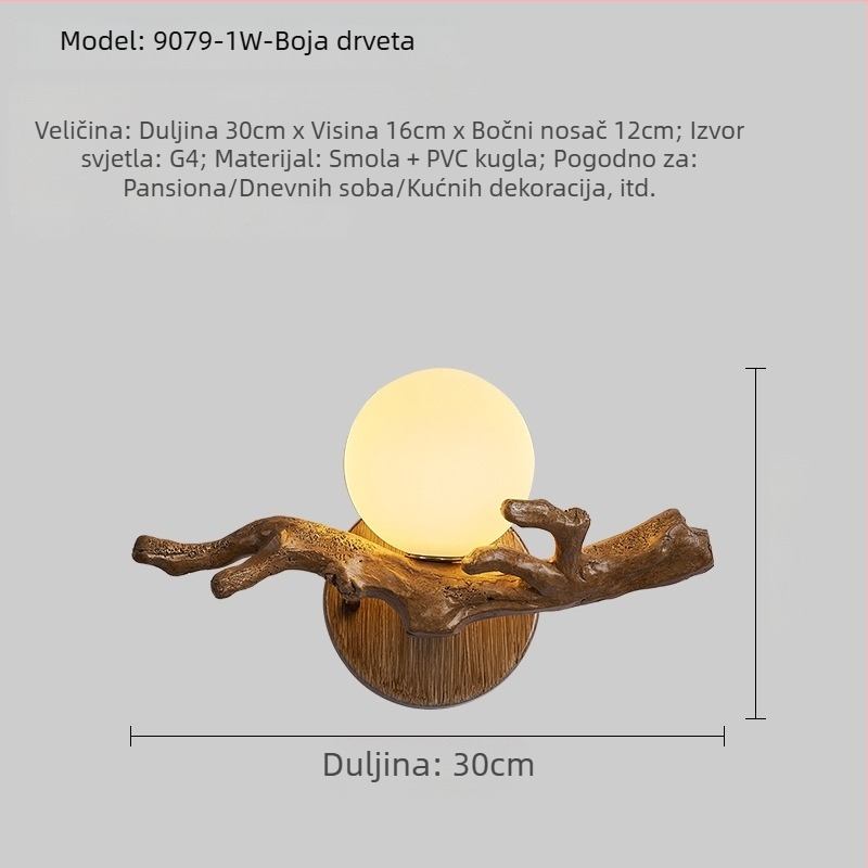 Stenska lampa u stilu wabi-sabi s kineskim zenom za spavaću sobu, uz krevet, balkon i hodnik – retro japanska zidna lampa