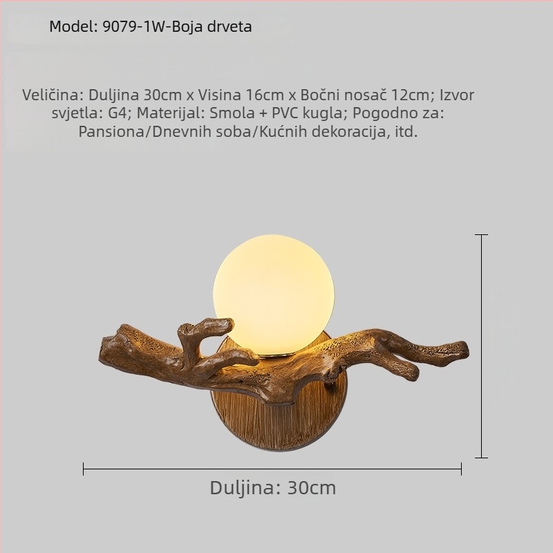 Stenska lampa u stilu wabi-sabi s kineskim zenom za spavaću sobu, uz krevet, balkon i hodnik – retro japanska zidna lampa