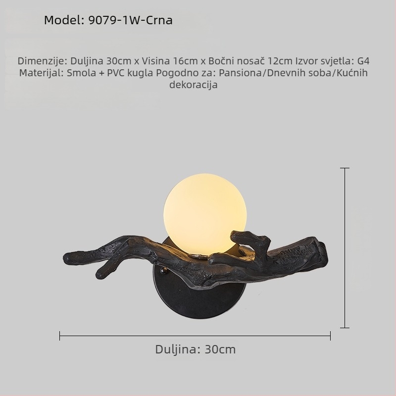 Stenska lampa u stilu wabi-sabi s kineskim zenom za spavaću sobu, uz krevet, balkon i hodnik – retro japanska zidna lampa