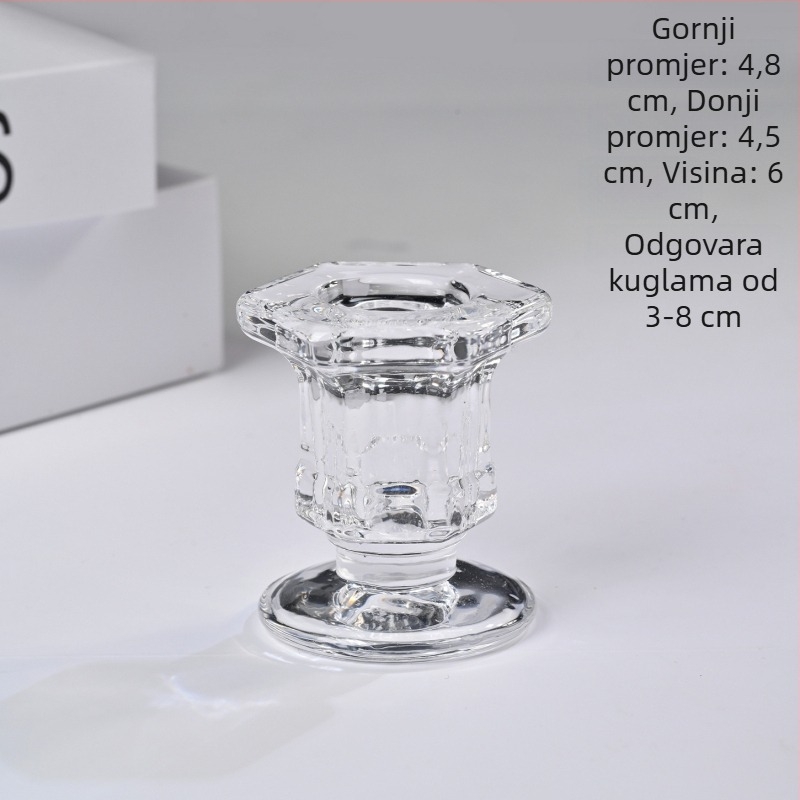 Prirodna kristalna kugla s bazom – stakleni držač svijeće i stolna dekoracija