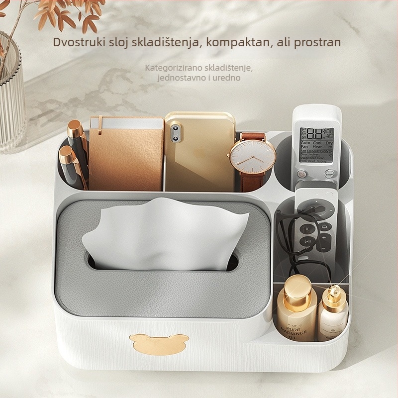Kutija za maramice za dnevni boravak, krem boje, plastična, kreativni dizajn, lagani luksuz, slatka kutija