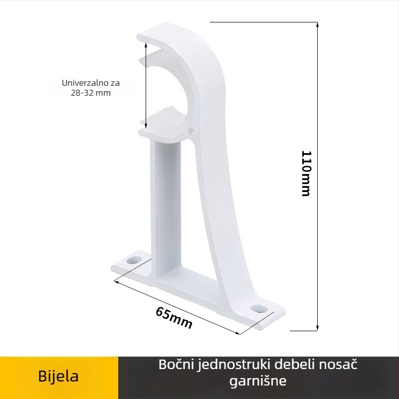 Debeli aluminijski nosač zavjese za šipku 28–32 mm, za rimske zavjese, kućni dodaci za zavjese