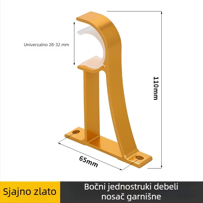 Debeli aluminijski nosač zavjese za šipku 28–32 mm, za rimske zavjese, kućni dodaci za zavjese