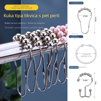 Nehrđajući čelični prstenovi za zavjesu tuša s kuglastim dizajnom za kupaonicu
