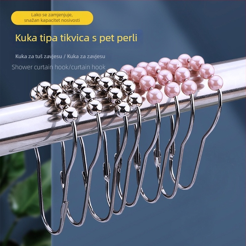 Nehrđajući čelični prstenovi za zavjesu tuša s kuglastim dizajnom za kupaonicu