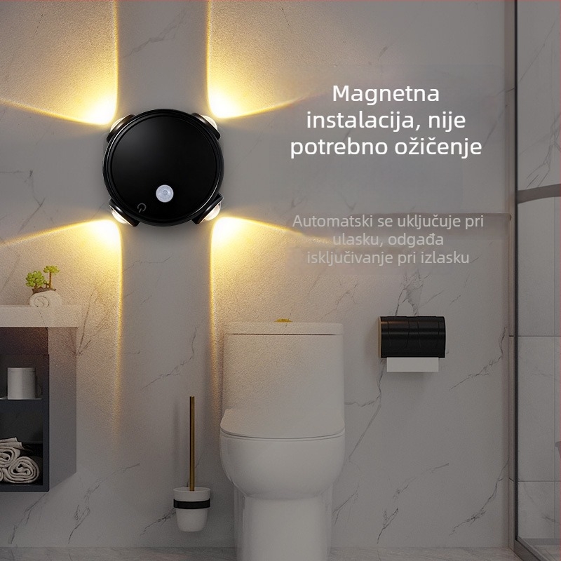 Senzor pokreta, minimalistična magnetna LED lampa za zid ili stol, u obliku oka mačke, višebojna LED s ugrađenom baterijom