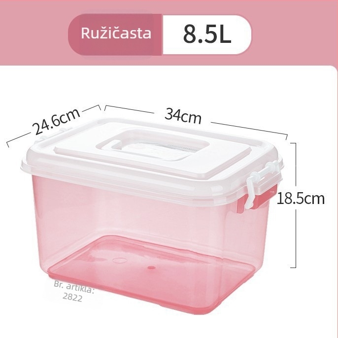 Camellia plastična kutija za skladištenje, pojačana mala kutija, plastični organizator, PP materijal, 8,5 L